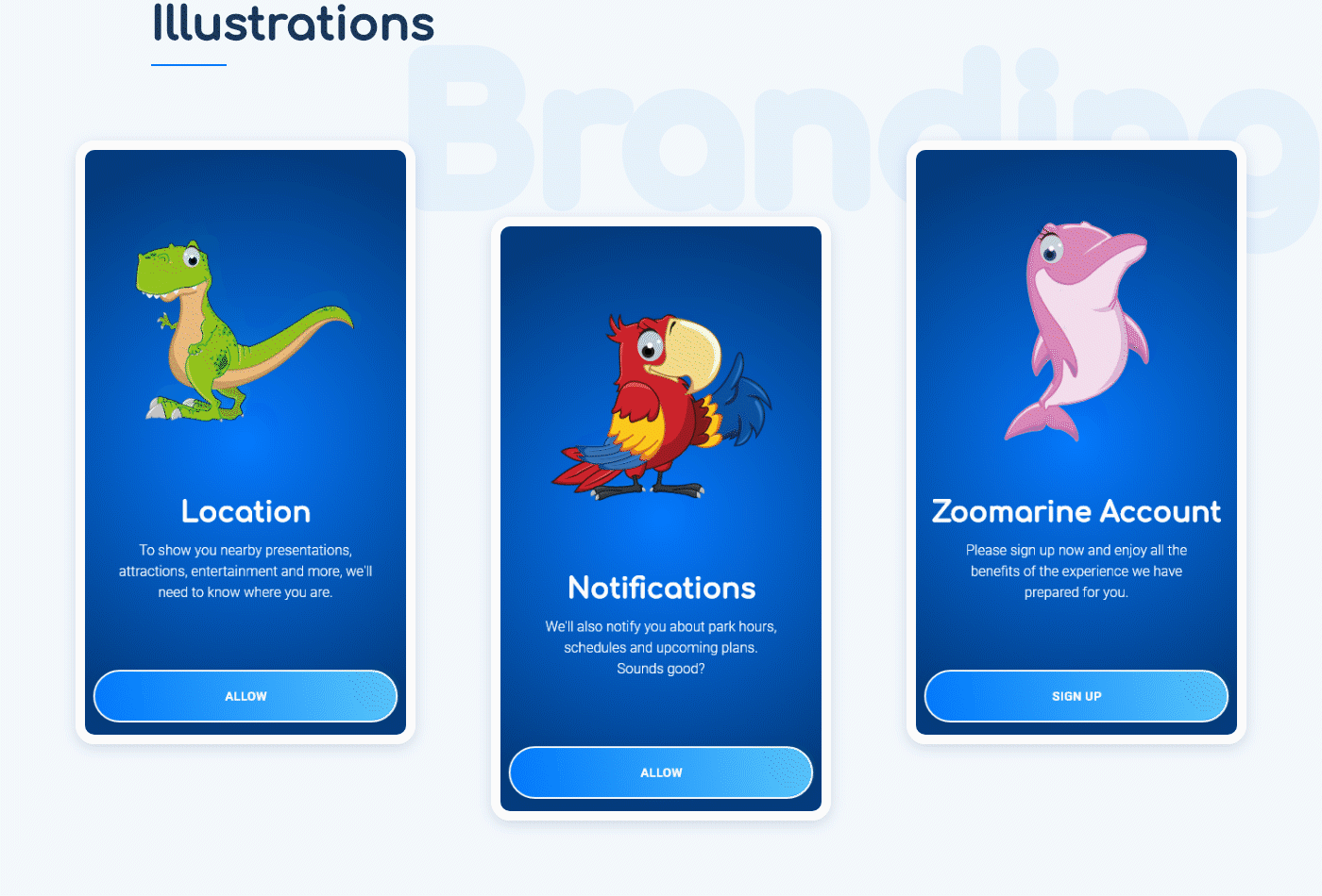Zoiomarine Mobile App - Illustrations